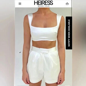 Heiress Beverly Hills White Satin Shorts